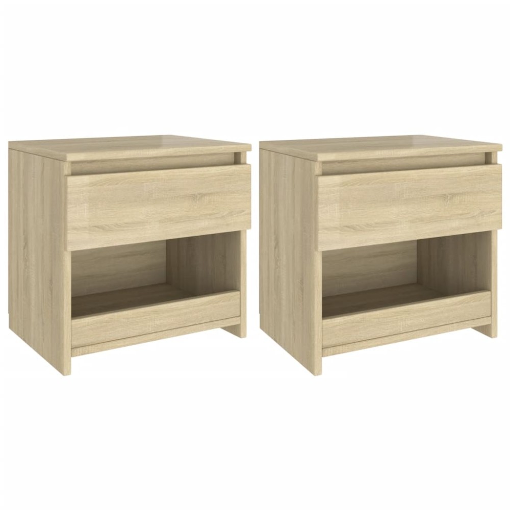 vidaXL Noptiere, 2 buc., stejar Sonoma, 40x30x39 cm, lemn prelucrat