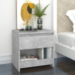 vidaXL Noptieră, gri beton, 40x30x39 cm, lemn prelucrat