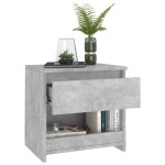 vidaXL Noptiere, 2 buc., gri beton, 40x30x39 cm, lemn prelucrat