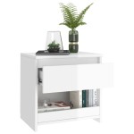 vidaXL Noptiere, 2 buc., alb extralucios, 40x30x39 cm, lemn prelucrat vidaXL Noptiere, 2 buc., alb extralucios, 40x30x39 cm, lemn prelucrat