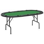 vidaXL Masă de poker pliabilă, 10 jucători, verde, 207x106x76 cm vidaXL Masă de poker pliabilă, 10 jucători, verde, 207x106x76 cm