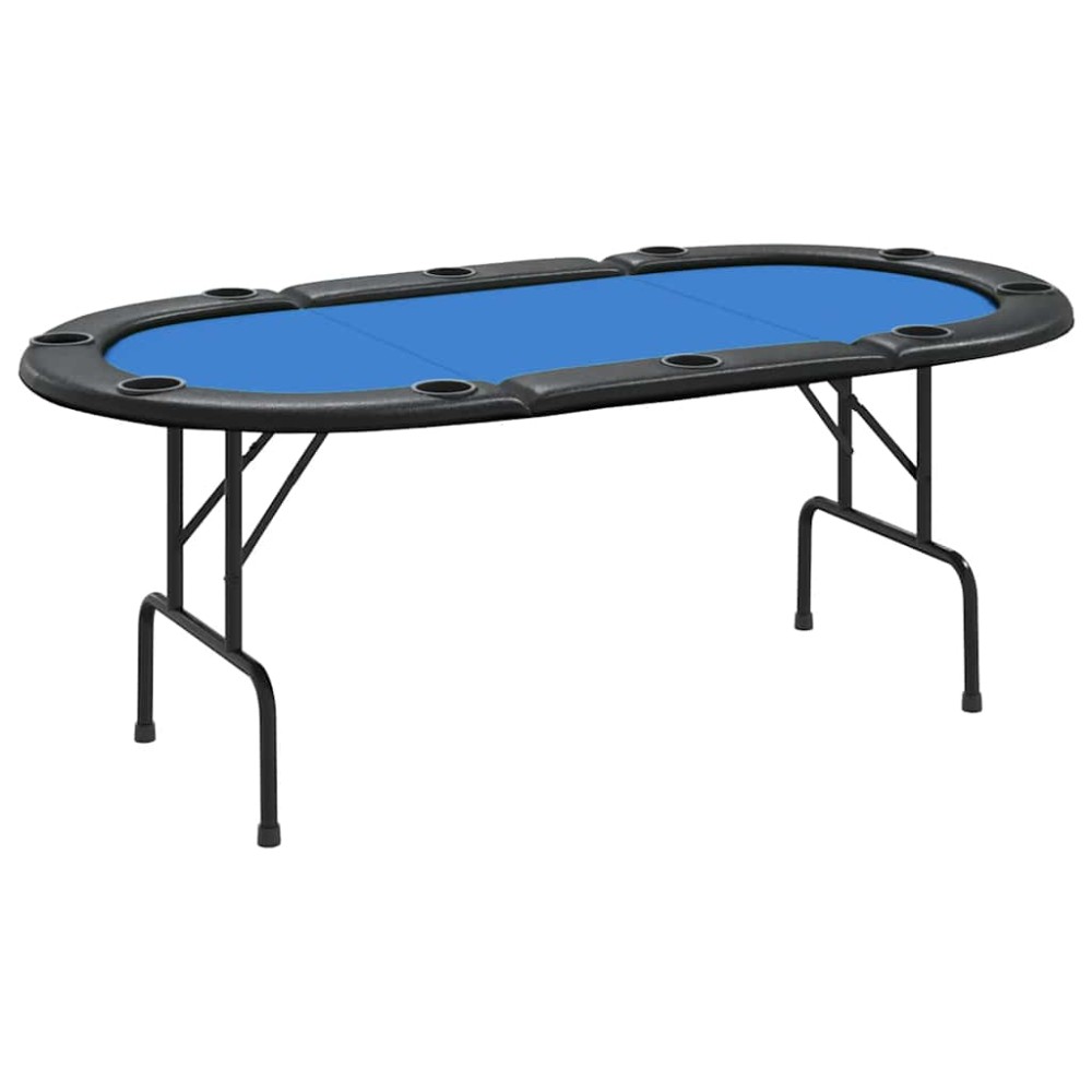 vidaXL Masă de poker pliabilă, 10 jucători, albastru, 207x106x76 cm