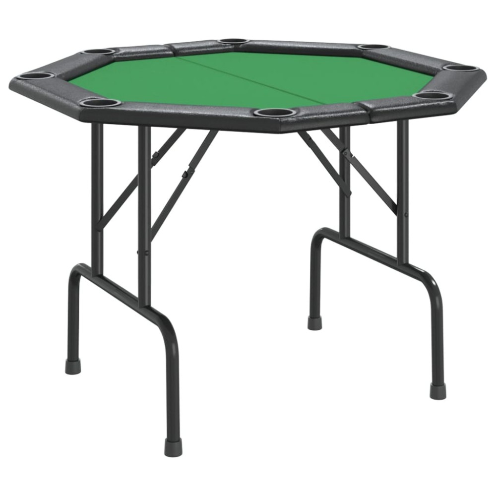 vidaXL Masă de poker pliabilă, 8 jucători, verde, 108x108x75 cm