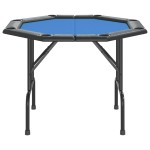 vidaXL Masă de poker pliabilă, 8 jucători, albastru, 108x108x75 cm vidaXL Masă de poker pliabilă, 8 jucători, albastru, 108x108x75 cm