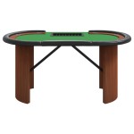 vidaXL Masă de poker 10 jucători, tavă jetoane, verde, 160x80x75 cm vidaXL Masă de poker 10 jucători, tavă jetoane, verde, 160x80x75 cm