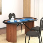 vidaXL Masă de poker, 10 jucători, albastru, 160x80x75 cm vidaXL Masă de poker, 10 jucători, albastru, 160x80x75 cm