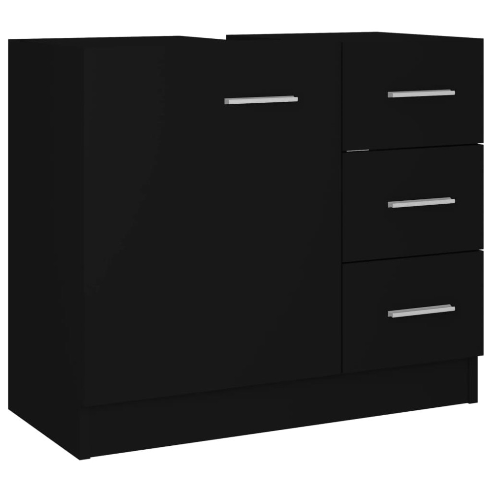 vidaXL Mască de chiuvetă, negru, 63 x 30 x 54 cm, PAL
