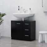 vidaXL Mască de chiuvetă, negru, 63 x 30 x 54 cm, PAL vidaXL Mască de chiuvetă, negru, 63 x 30 x 54 cm, PAL