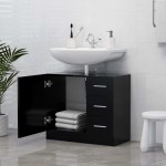 vidaXL Mască de chiuvetă, negru, 63 x 30 x 54 cm, PAL vidaXL Mască de chiuvetă, negru, 63 x 30 x 54 cm, PAL