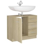 vidaXL Mască de chiuvetă, stejar sonoma, 63 x 30 x 54 cm, PAL vidaXL Mască de chiuvetă, stejar sonoma, 63 x 30 x 54 cm, PAL