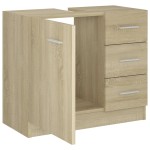 vidaXL Mască de chiuvetă, stejar sonoma, 63 x 30 x 54 cm, PAL vidaXL Mască de chiuvetă, stejar sonoma, 63 x 30 x 54 cm, PAL