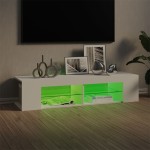 vidaXL Comodă TV cu lumini LED, alb, 135x39x30 cm vidaXL Comodă TV cu lumini LED, alb, 135x39x30 cm