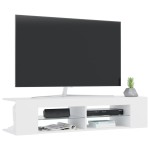 vidaXL Comodă TV cu lumini LED, alb, 135x39x30 cm vidaXL Comodă TV cu lumini LED, alb, 135x39x30 cm