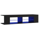 vidaXL Comodă TV cu lumini LED, negru, 135x39x30 cm vidaXL Comodă TV cu lumini LED, negru, 135x39x30 cm