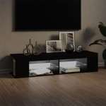 vidaXL Comodă TV cu lumini LED, negru, 135x39x30 cm vidaXL Comodă TV cu lumini LED, negru, 135x39x30 cm