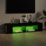 vidaXL Comodă TV cu lumini LED, negru, 135x39x30 cm vidaXL Comodă TV cu lumini LED, negru, 135x39x30 cm