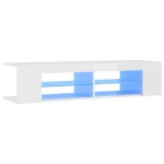 vidaXL Comodă TV cu lumini LED, alb extralucios, 135x39x30 cm vidaXL Comodă TV cu lumini LED, alb extralucios, 135x39x30 cm