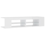 vidaXL Comodă TV cu lumini LED, alb extralucios, 135x39x30 cm vidaXL Comodă TV cu lumini LED, alb extralucios, 135x39x30 cm