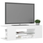 vidaXL Comodă TV cu lumini LED, alb, 90x39x30 cm vidaXL Comodă TV cu lumini LED, alb, 90x39x30 cm