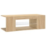 vidaXL Comodă TV cu lumini LED, stejar Sonoma, 90x39x30 cm