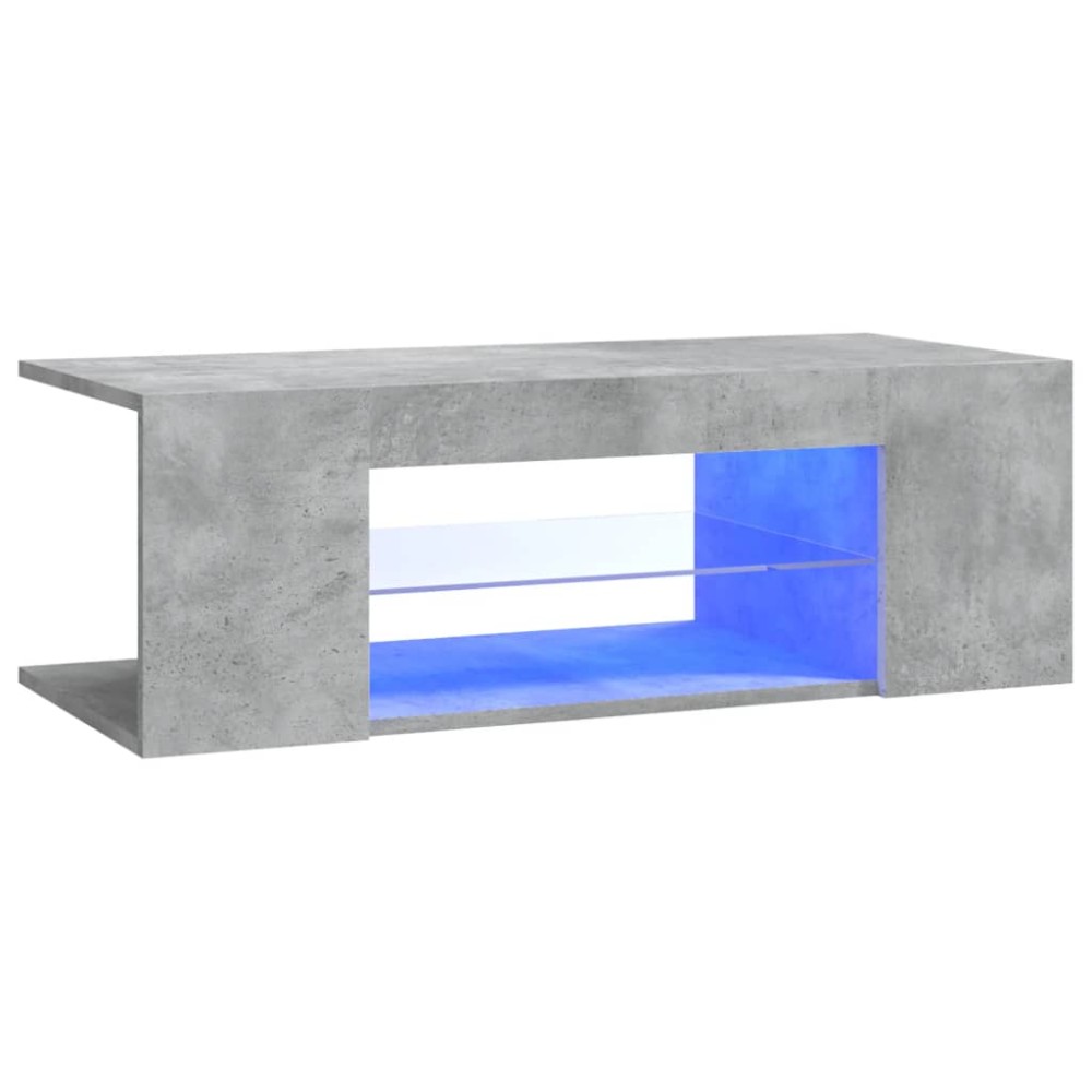 vidaXL Comodă TV cu lumini LED, gri beton, 90x39x30 cm