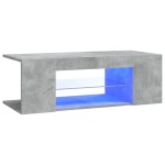 vidaXL Comodă TV cu lumini LED, gri beton, 90x39x30 cm