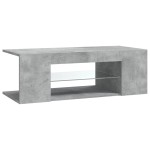 vidaXL Comodă TV cu lumini LED, gri beton, 90x39x30 cm