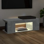 vidaXL Comodă TV cu lumini LED, gri beton, 90x39x30 cm