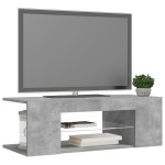 vidaXL Comodă TV cu lumini LED, gri beton, 90x39x30 cm