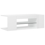 vidaXL Comodă TV cu lumini LED, alb extralucios, 90x39x30 cm vidaXL Comodă TV cu lumini LED, alb extralucios, 90x39x30 cm