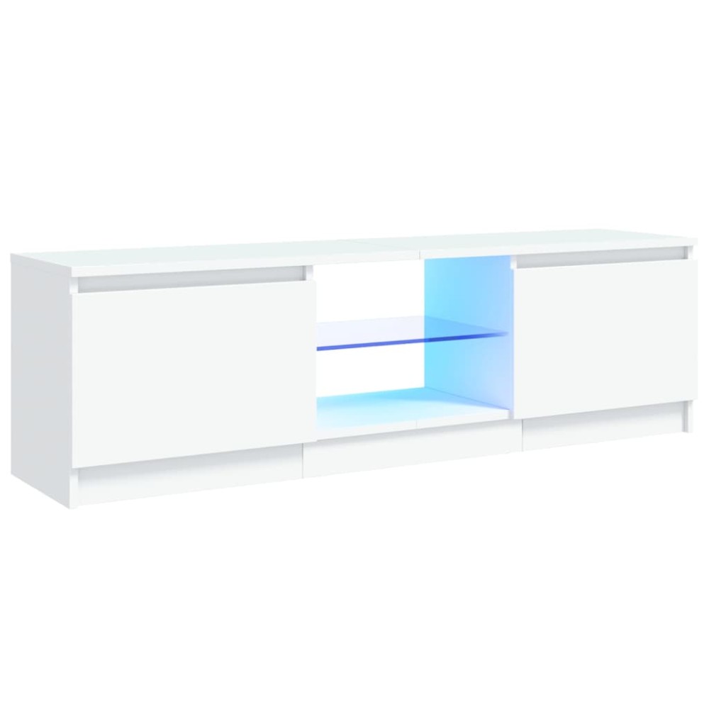 vidaXL Comodă TV cu lumini LED, alb, 120x30x36 cm