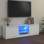 vidaXL Comodă TV cu lumini LED, alb, 120x30x36 cm vidaXL Comodă TV cu lumini LED, alb, 120x30x36 cm