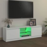 vidaXL Comodă TV cu lumini LED, alb, 120x30x36 cm vidaXL Comodă TV cu lumini LED, alb, 120x30x36 cm