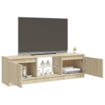 vidaXL Comodă TV cu lumini LED, stejar sonoma, 120x30x36 cm