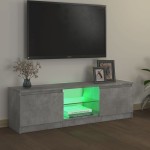 vidaXL Comodă TV cu lumini LED, gri beton, 120x30x36 cm vidaXL Comodă TV cu lumini LED, gri beton, 120x30x36 cm