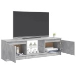 vidaXL Comodă TV cu lumini LED, gri beton, 120x30x36 cm vidaXL Comodă TV cu lumini LED, gri beton, 120x30x36 cm