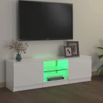 vidaXL Comodă TV cu lumini LED, alb extralucios, 120x30x36 cm vidaXL Comodă TV cu lumini LED, alb extralucios, 120x30x36 cm