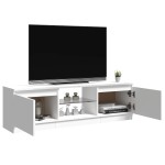 vidaXL Comodă TV cu lumini LED, alb extralucios, 120x30x36 cm vidaXL Comodă TV cu lumini LED, alb extralucios, 120x30x36 cm