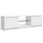 vidaXL Comodă TV cu lumini LED, alb extralucios, 120x30x36 cm vidaXL Comodă TV cu lumini LED, alb extralucios, 120x30x36 cm
