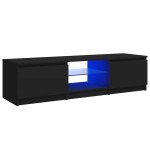 vidaXL Comodă TV cu lumini LED, negru, 140x40x36 cm vidaXL Comodă TV cu lumini LED, negru, 140x40x36 cm