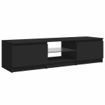 vidaXL Comodă TV cu lumini LED, negru, 140x40x36 cm vidaXL Comodă TV cu lumini LED, negru, 140x40x36 cm