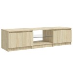 vidaXL Comodă TV cu lumini LED, stejar sonoma, 140x40x36 cm