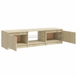 vidaXL Comodă TV cu lumini LED, stejar sonoma, 140x40x36 cm