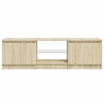 vidaXL Comodă TV cu lumini LED, stejar sonoma, 140x40x36 cm