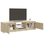 vidaXL Comodă TV cu lumini LED, stejar sonoma, 140x40x36 cm