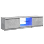 vidaXL Comodă TV cu lumini LED, gri beton, 140x40x36 cm