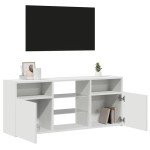 vidaXL Comodă TV cu lumini LED, alb extralucios, 120x30x50 cm