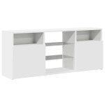 vidaXL Comodă TV cu lumini LED, alb extralucios, 120x30x50 cm
