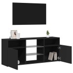 vidaXL Comodă TV cu lumini LED, negru, 120x30x50 cm