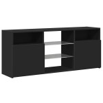 vidaXL Comodă TV cu lumini LED, negru, 120x30x50 cm